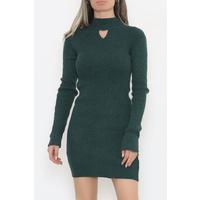 Half Turtleneck Low-cut Dress Darkgreen - 7975.1319.