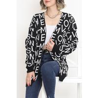 Written Pique Knit Cardigan Black - 15158.1319.