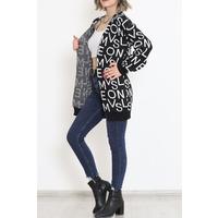 Written Pique Knit Cardigan Black - 15158.1319.