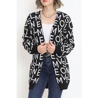 Written Pique Knit Cardigan Black - 15158.1319.