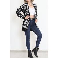 Written Pique Knit Cardigan Black - 15158.1319.