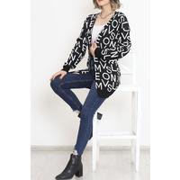 Written Pique Knit Cardigan Black - 15158.1319.