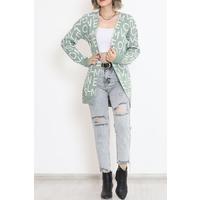 Written Pique Knit Cardigan Pastelgreen - 15158.1319.