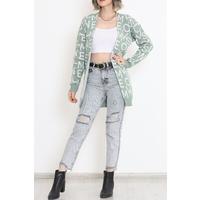 Written Pique Knit Cardigan Pastelgreen - 15158.1319.