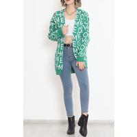 Written Pique Knit Cardigan Green - 15158.1319.