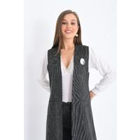 Linen Suit with Vest Grey-Black