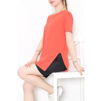 Slit Combed Cotton Tunic T-Shirt Nar Çiçek - 1063.275.