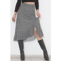 Slit Skirt Houndstooth - 12602.1355.