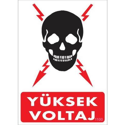 Yüksek Voltaj Uyarı Levhası 25x35 KOD:1100