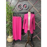 Suit with Chain Wide Leg Trousers Fuchsia