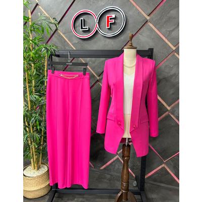 Chain Wide Leg Trousers Fuchsia