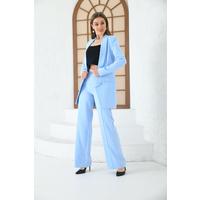 Chain Wide Leg Trousers Baby Blue