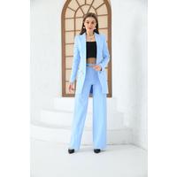 Chain Wide Leg Trousers Baby Blue