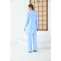 Chain Wide Leg Trousers Baby Blue